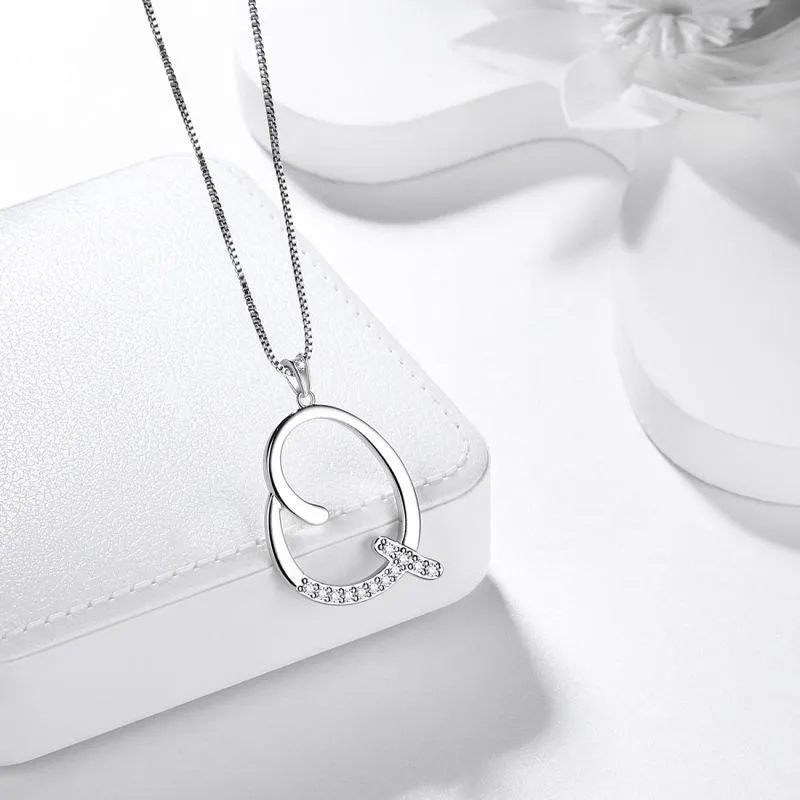 Letter Initial Q Necklaces Pendant Women Girls Name Jewelry Gift 925 Sterling Silver