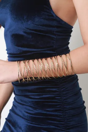 Long Textured Cage Cuff Bracelet