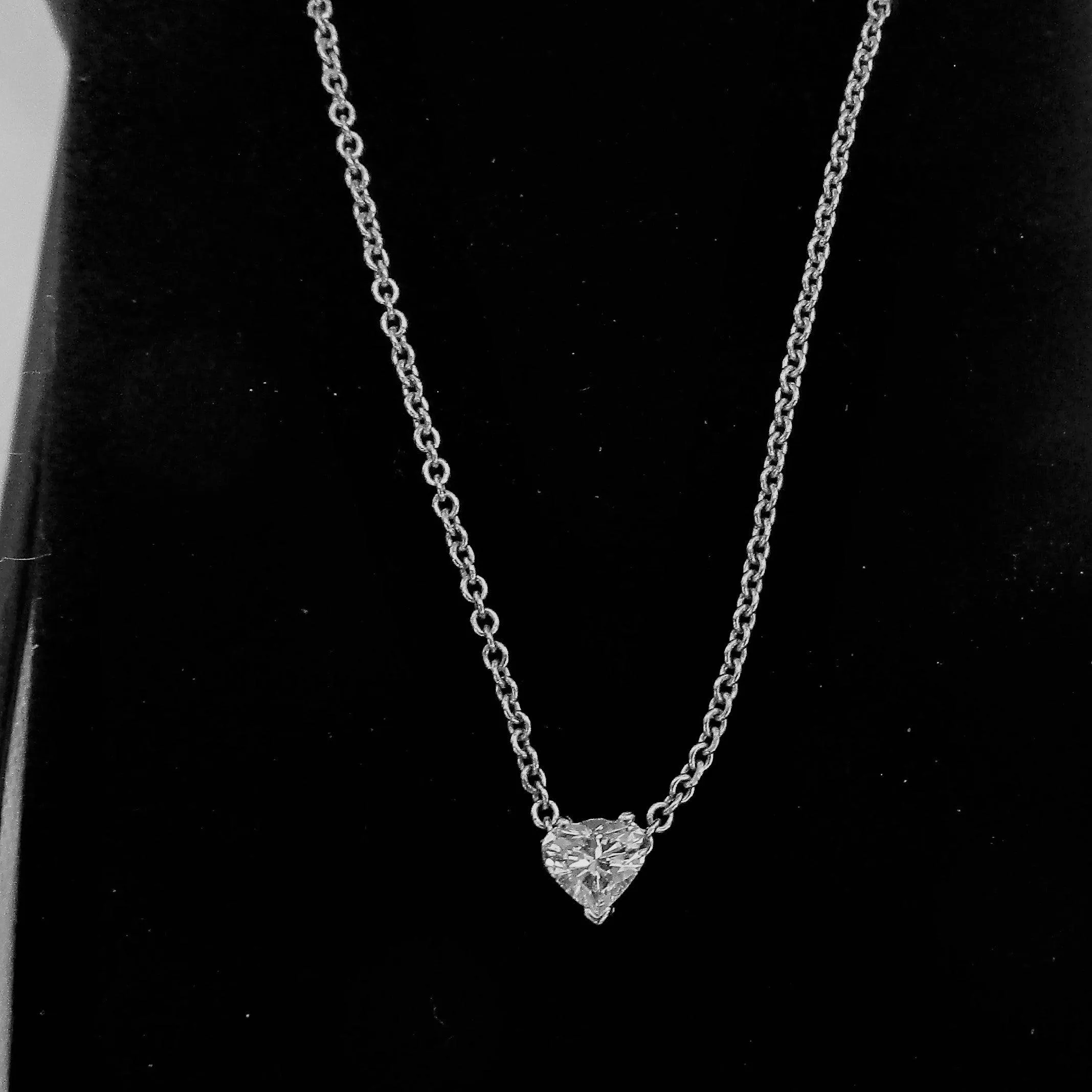 Mini Diamond Heart Solitaire Necklace