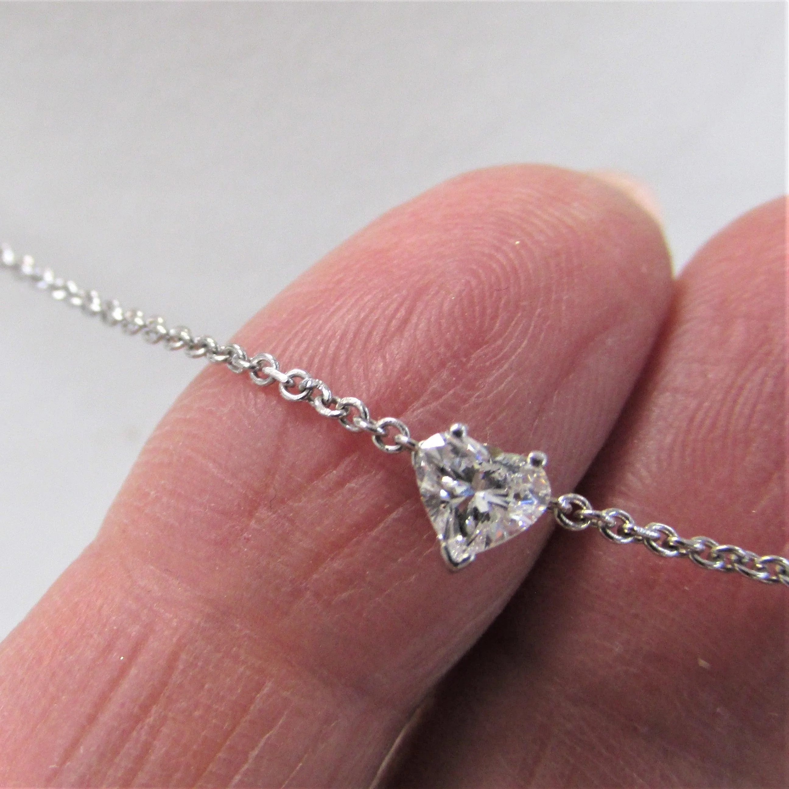 Mini Diamond Heart Solitaire Necklace