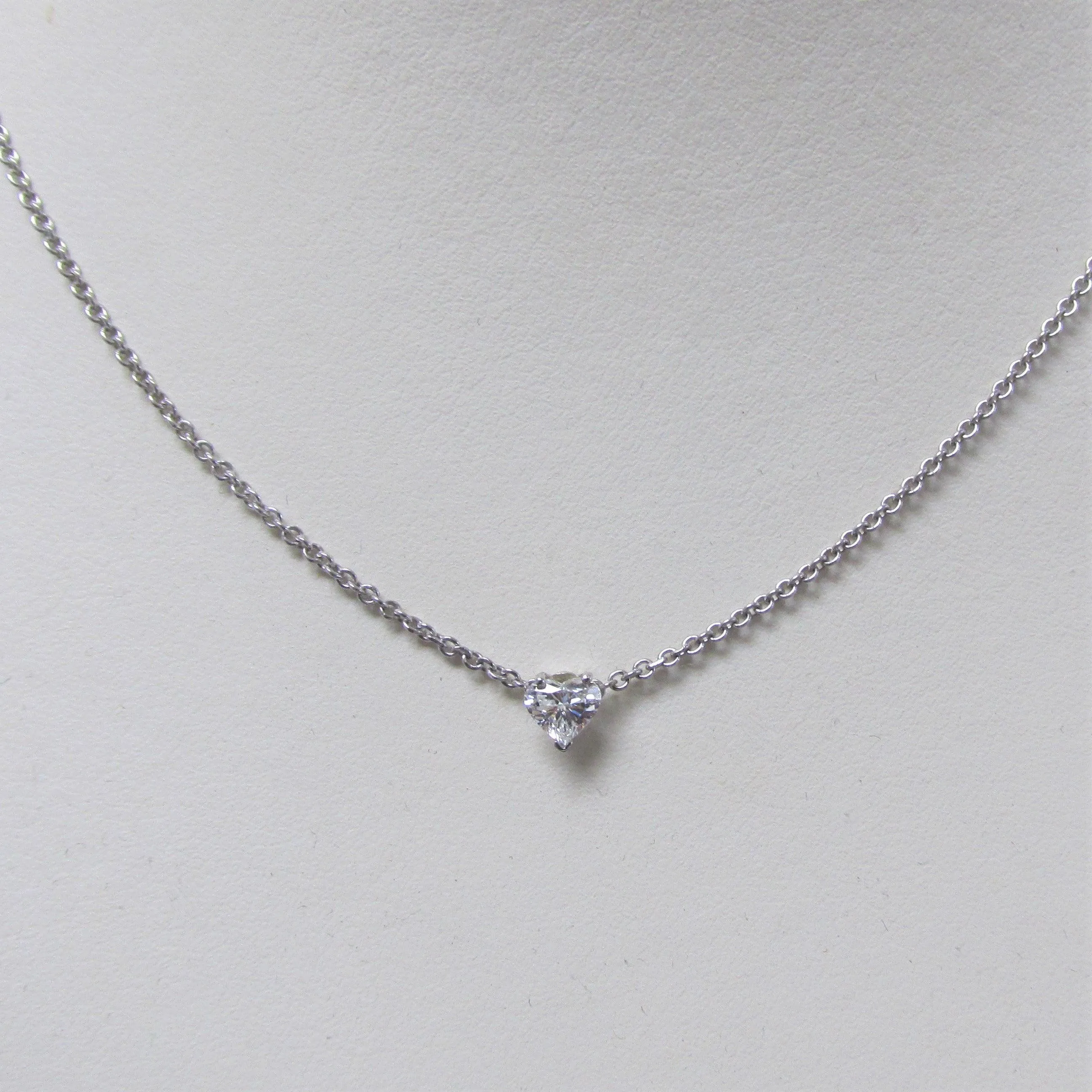 Mini Diamond Heart Solitaire Necklace