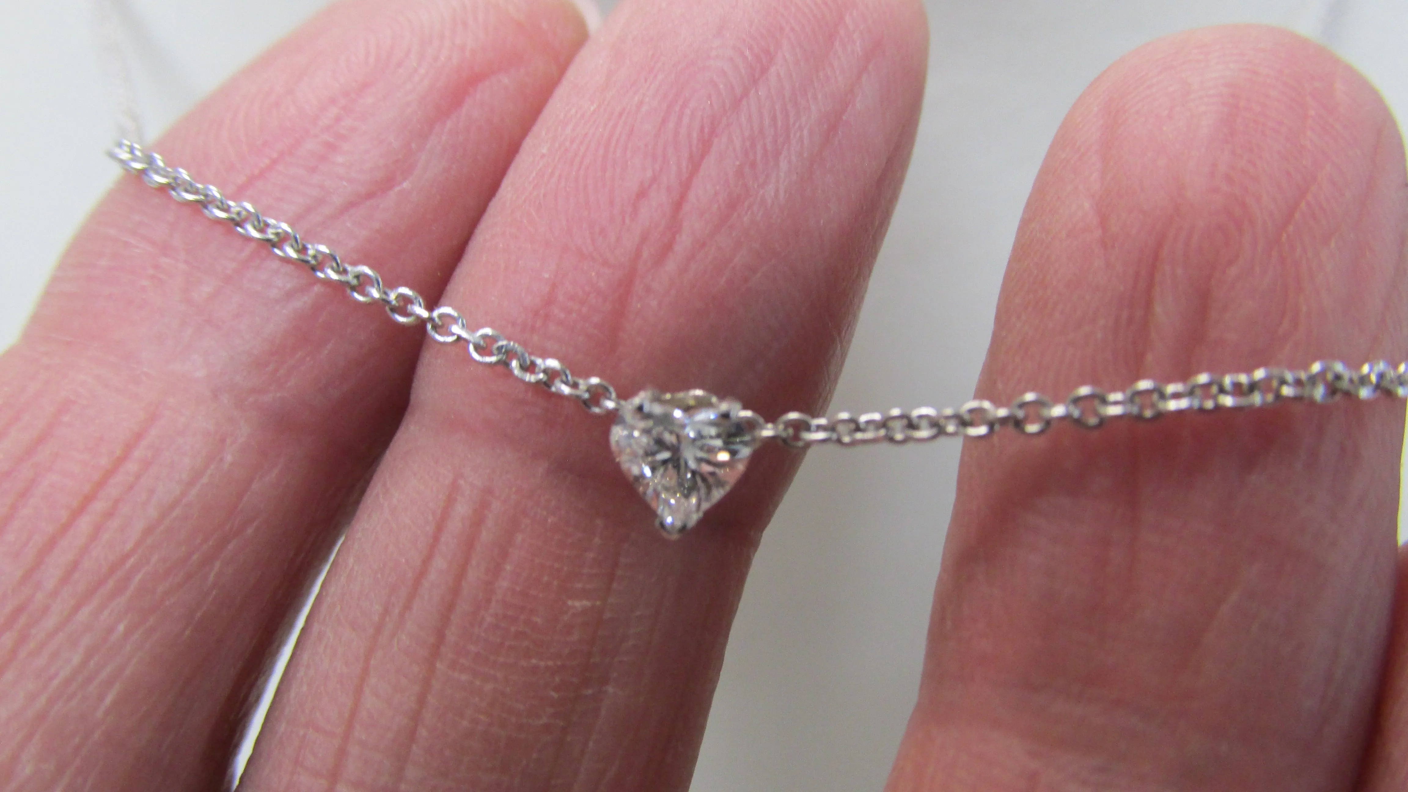 Mini Diamond Heart Solitaire Necklace