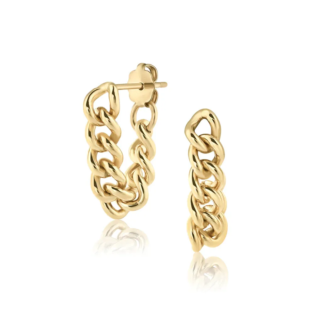 Mod   Jo Kat Chain Hoop Earrings