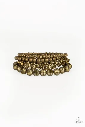 Paparazzi Bracelet ~ Rose Garden Gala - Brass