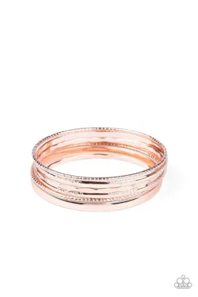 Paparazzi Bracelet ~ Top Of The Heap - Rose Gold