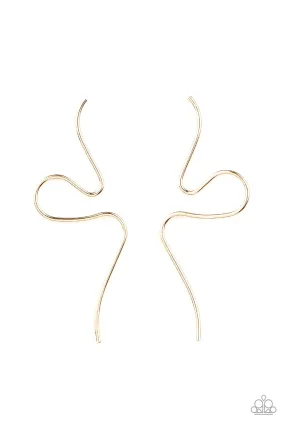 Paparazzi Earring ~ Heavy Metal Minimalist - Gold