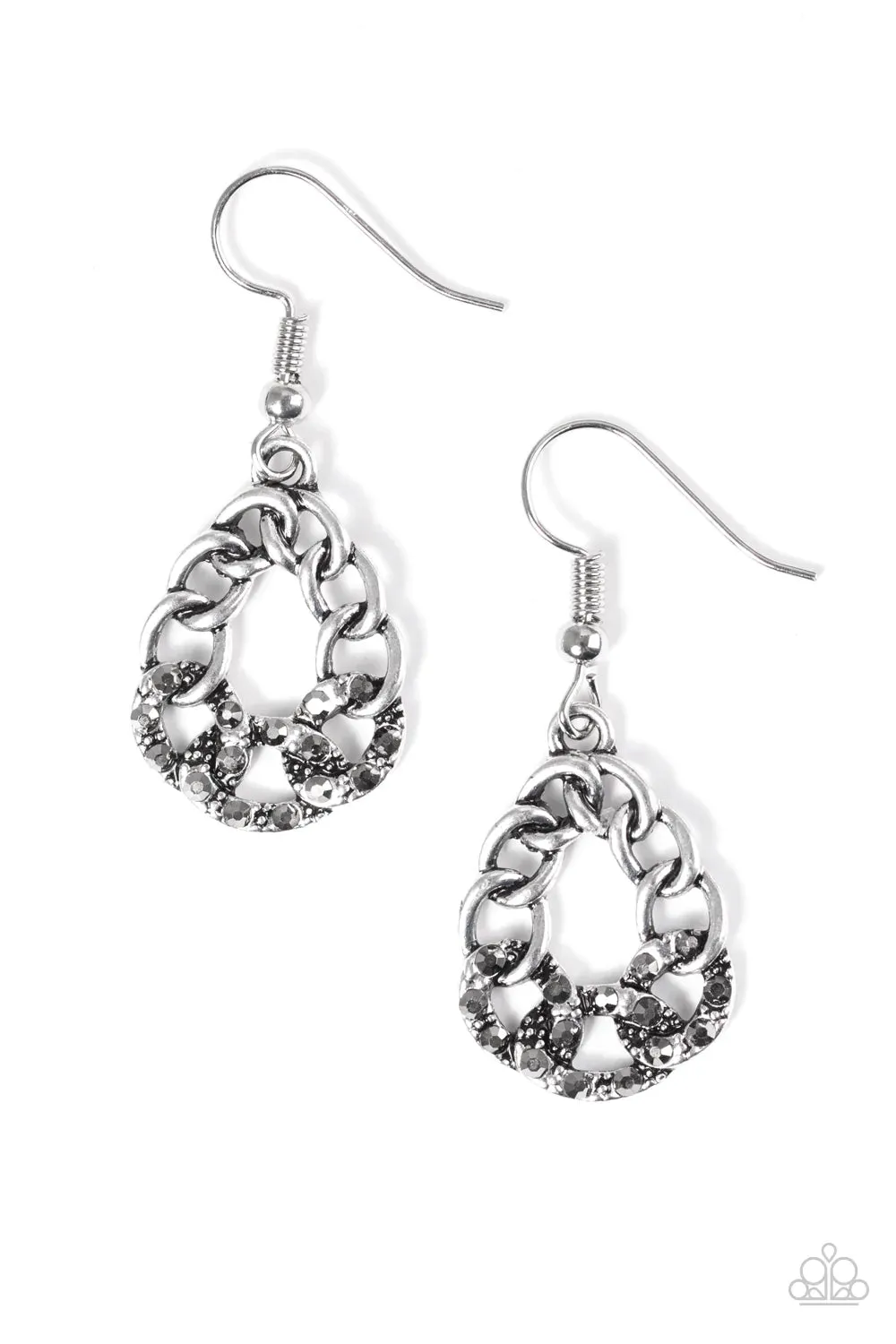 Paparazzi Earring ~ Industrial Shine - Silver