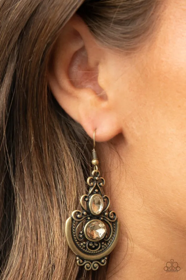 Paparazzi Earring ~ Unlimited Vacation - Brass