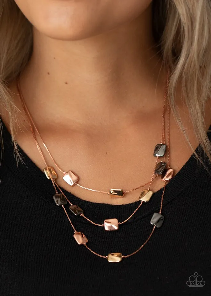 Paparazzi Necklace ~ Downtown Reflections - Copper