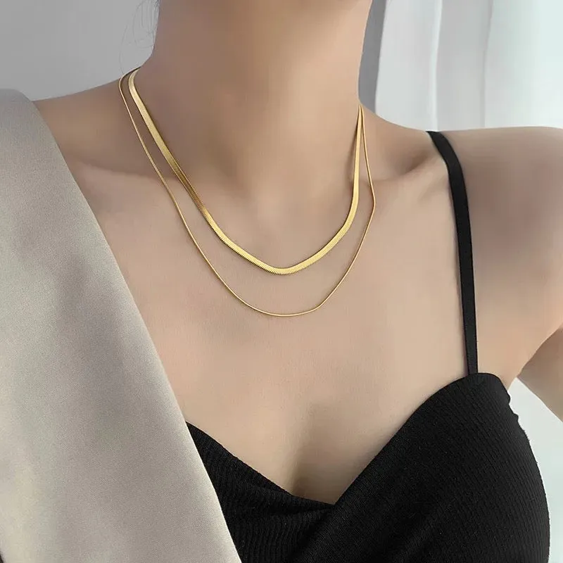 Paul Sleek Layered Gold Necklace