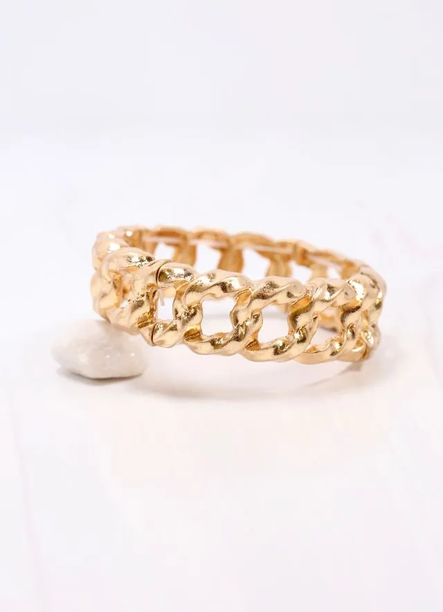 Poesy Link Metal Bracelet GOLD