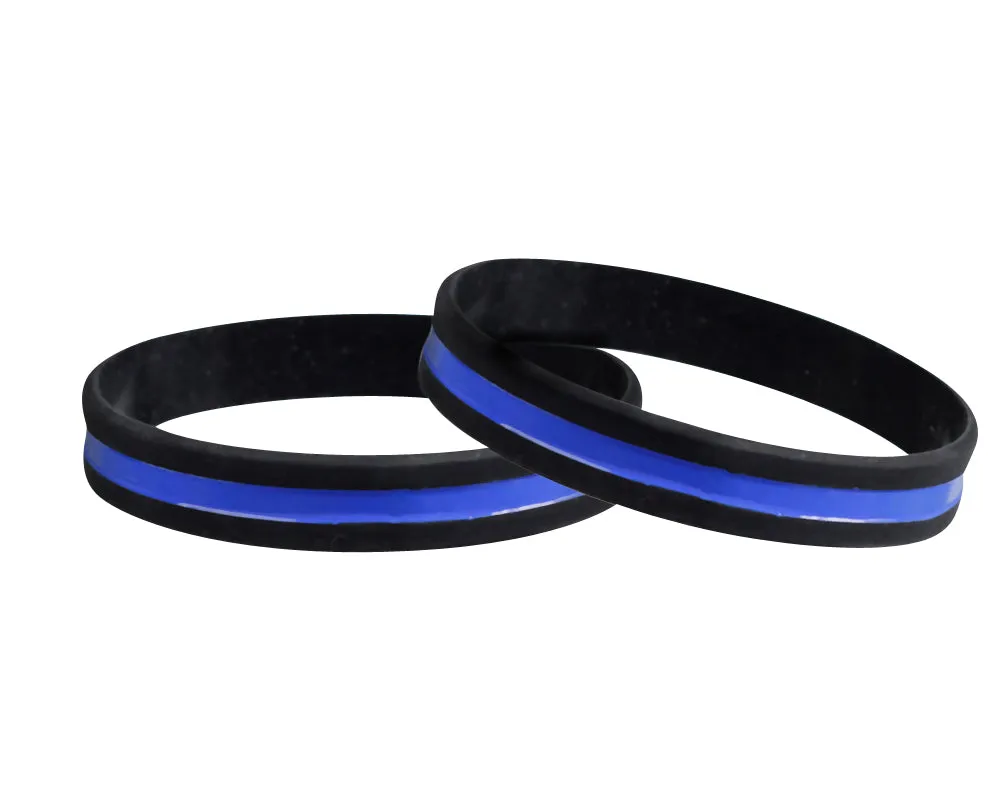 PoliceBlue Line Silicone Bracelets