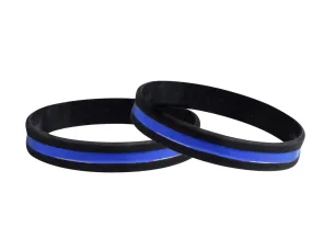 PoliceBlue Line Silicone Bracelets