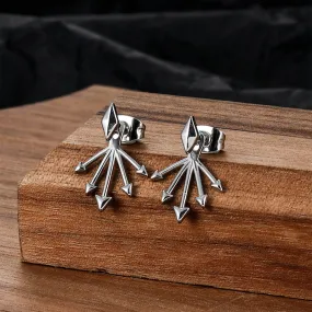 Punk Geometric Stainless Steel Front-back Earrings