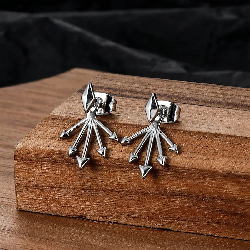 Punk Geometric Stainless Steel Front-back Earrings