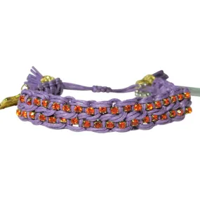 Rose Gonzales "Lindsey" Sorbet Collection Woven Bracelet in Violet & Orange