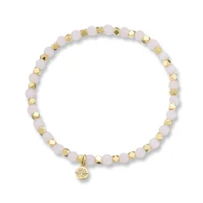 ROSE QUARTZ AURA OF GOLD GEM BRACELET