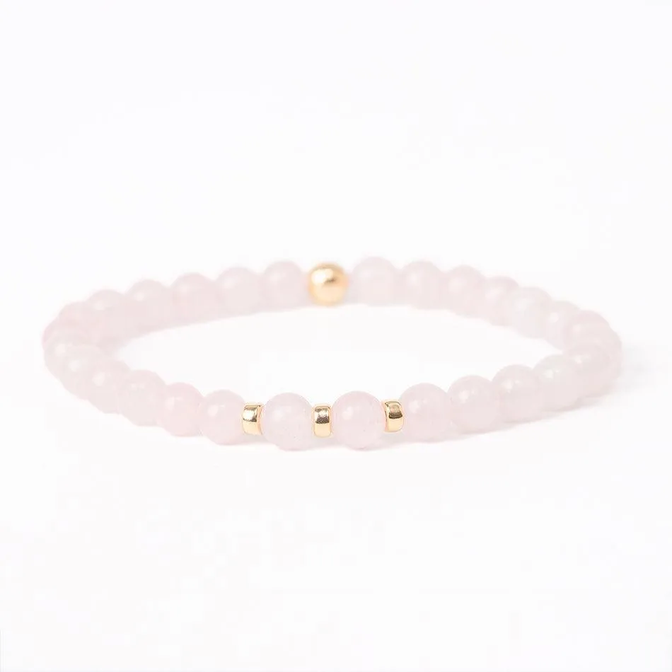 Rose Quartz Gemstone Bracelet - 6mm