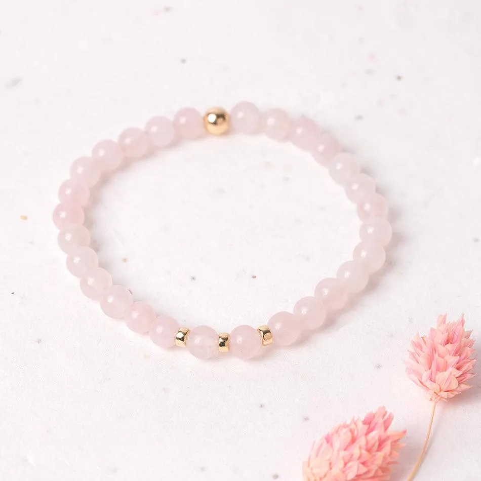 Rose Quartz Gemstone Bracelet - 6mm