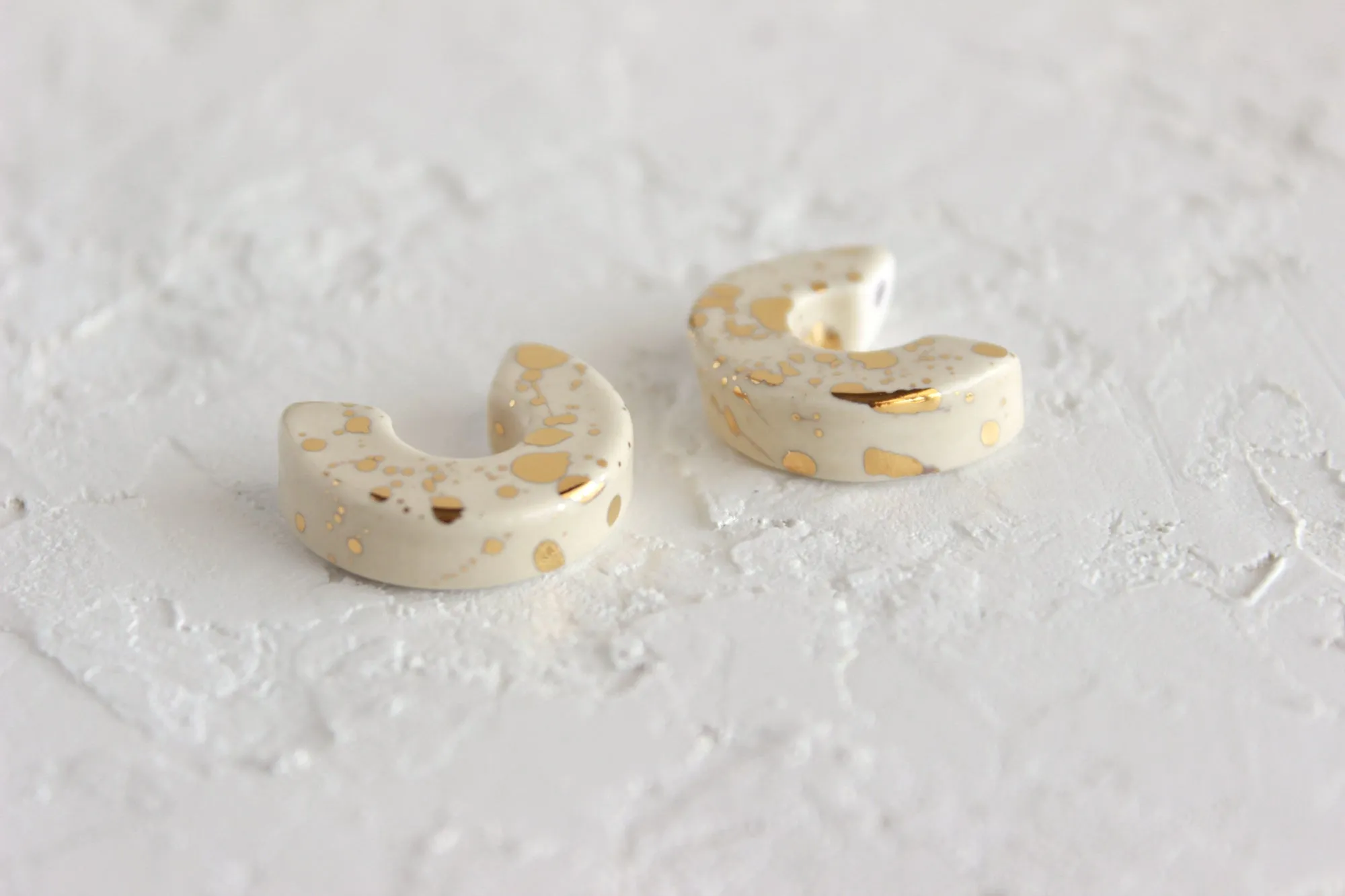 Round Splatter Hoop Earrings