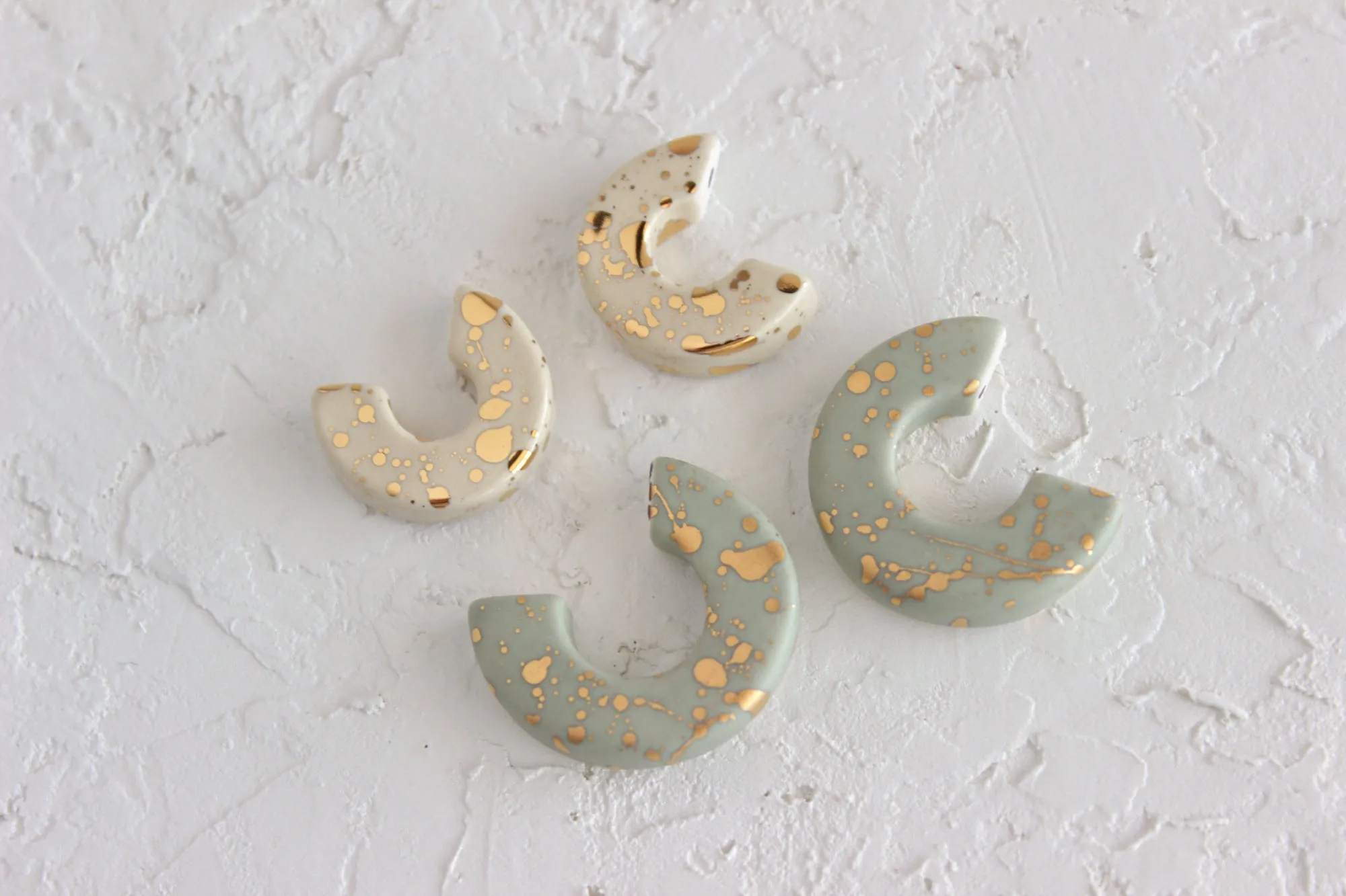 Round Splatter Hoop Earrings