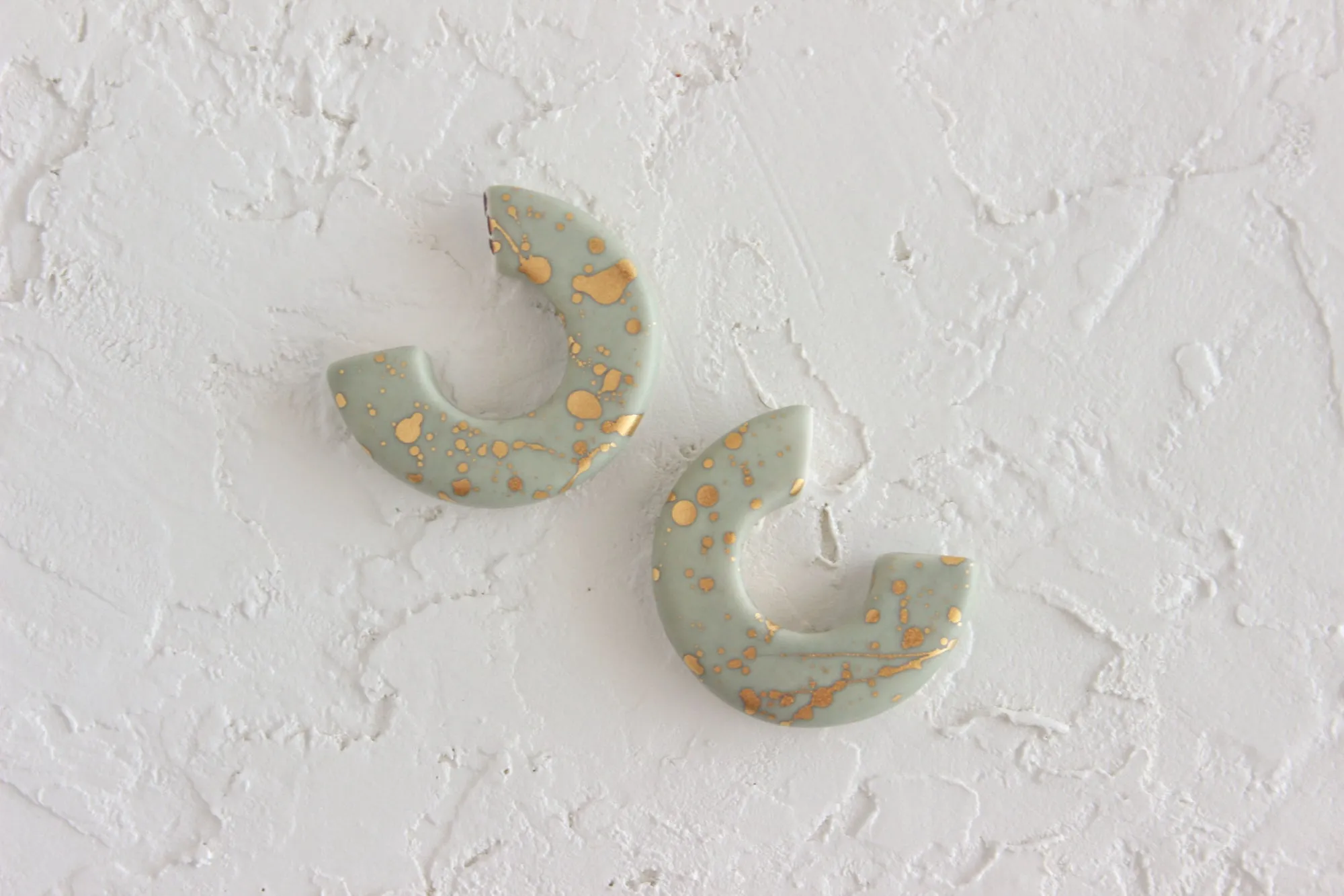 Round Splatter Hoop Earrings