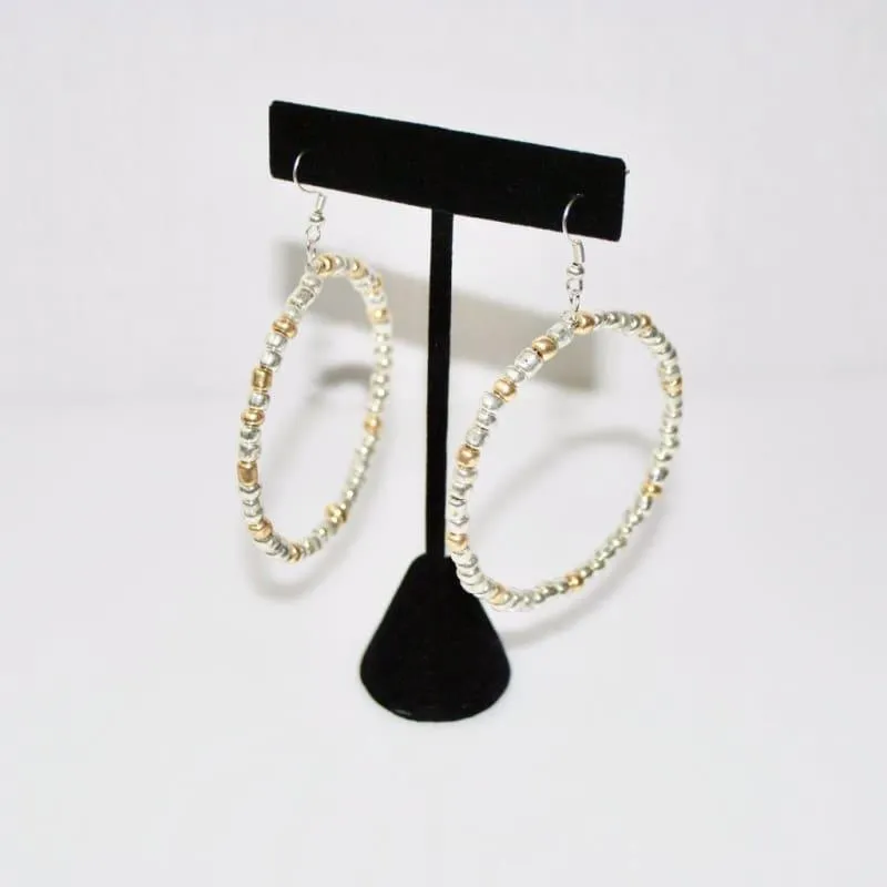 Silver / Gold Silver Sterling Hoop Earrings