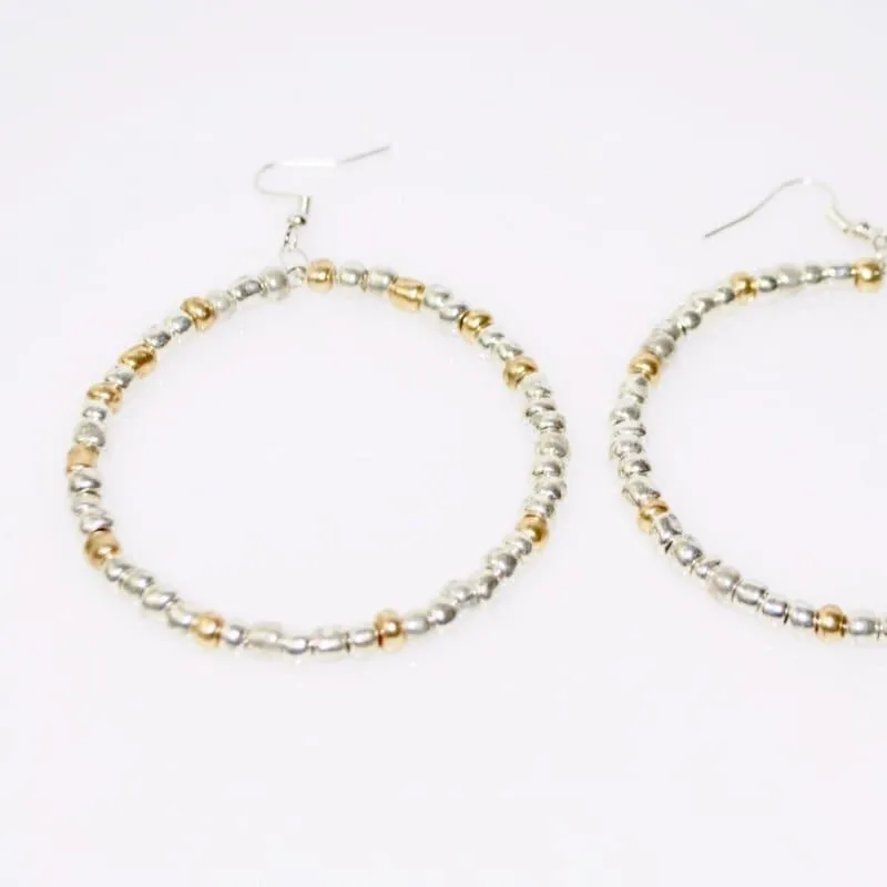 Silver / Gold Silver Sterling Hoop Earrings