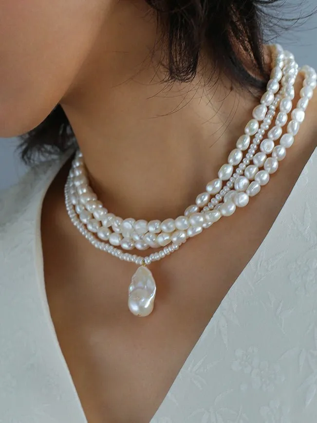 Simple Baroque Pearl Necklaces