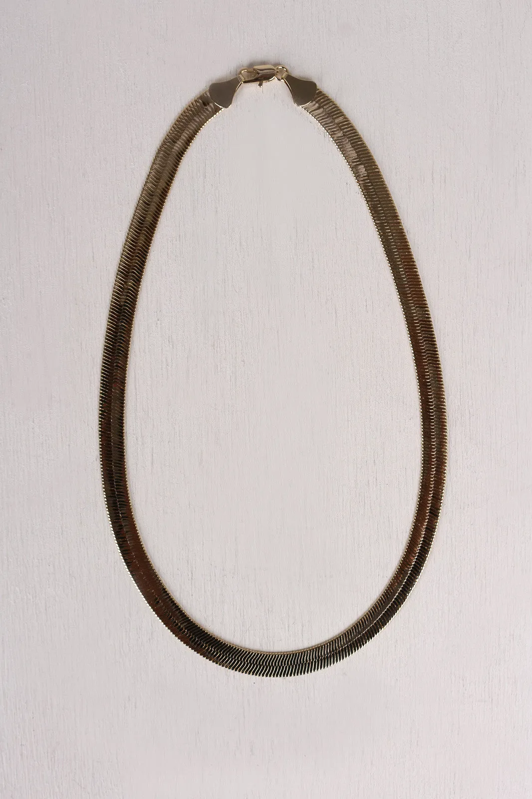 Simple Herringbone Chain Necklace