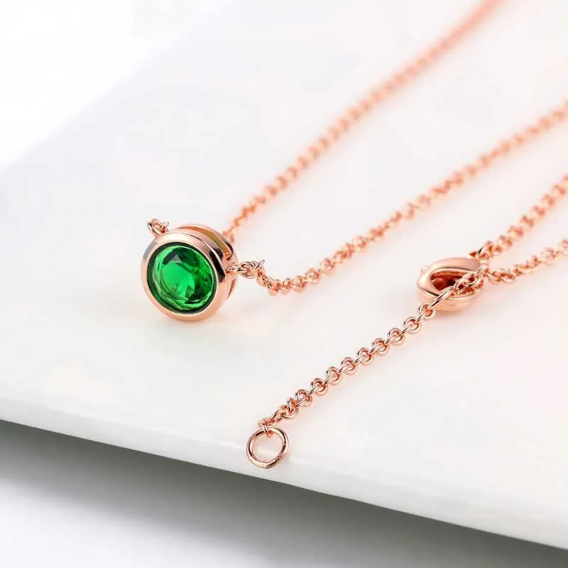 Simple Minimalist Round Zirconia Charm Necklaces