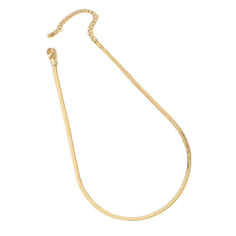 Sleek Snake Bone Collarbone Chain Necklace with a Touch of Vienna Elegance