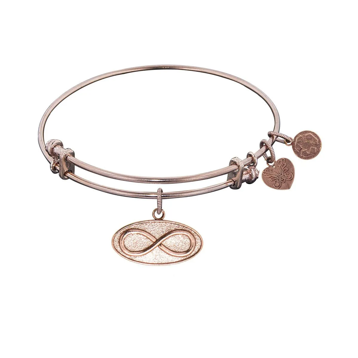 Stipple Finish Brass Infinity Angelica Bangle Bracelet, 7.25"