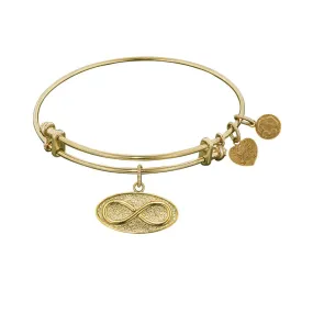 Stipple Finish Brass Infinity Angelica Bangle Bracelet, 7.25"