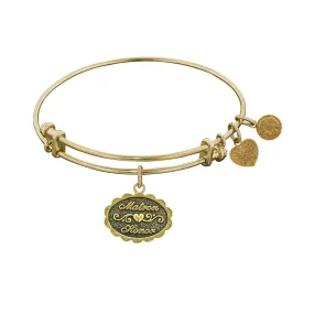 Stipple Finish Brass Matron of Honor Angelica Bangle Bracelet, 7.25"