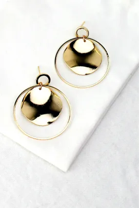 Swing Disc Earrings Gold   Silver