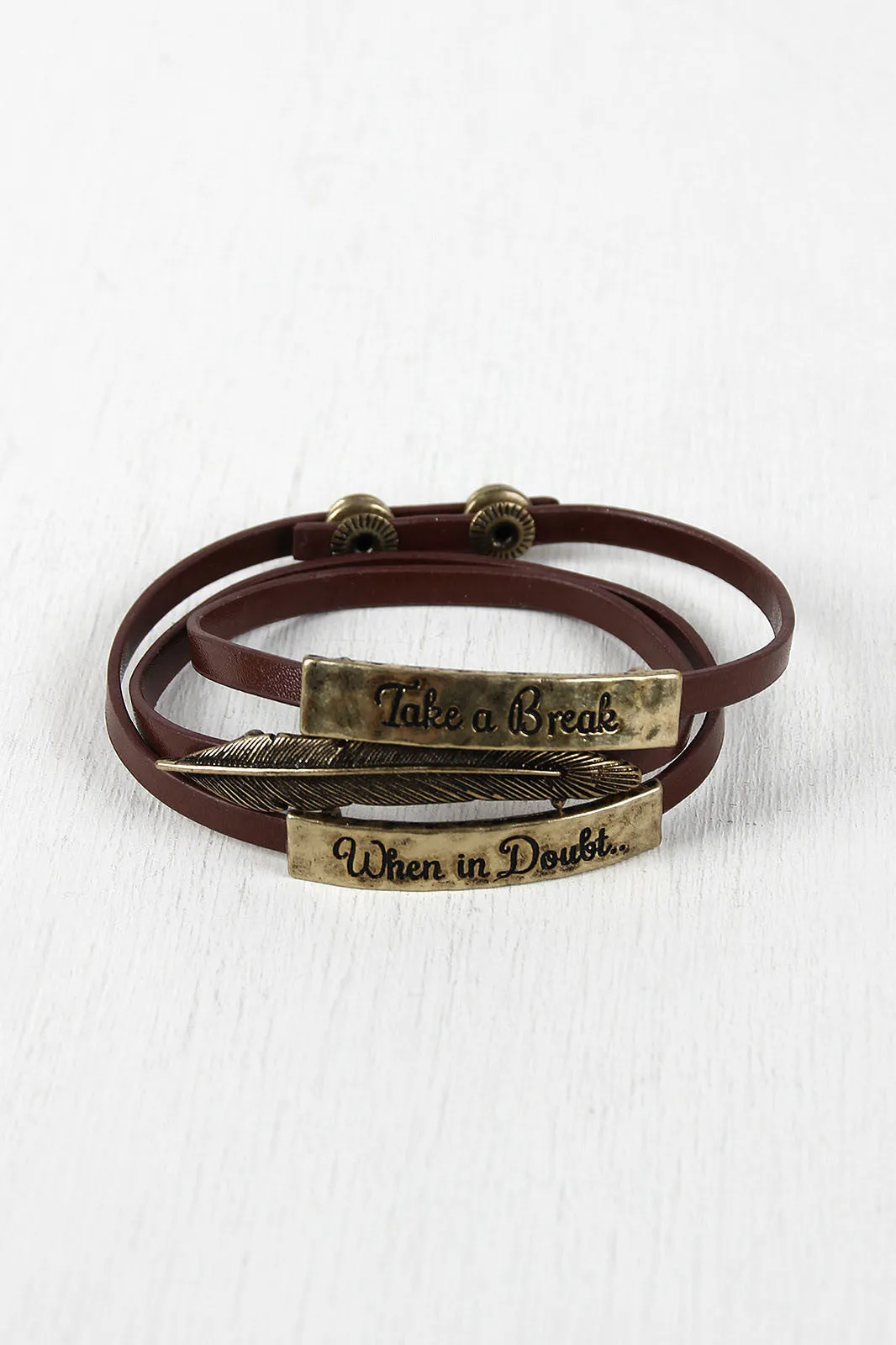 Take A Break Idiom Wrap Bracelet