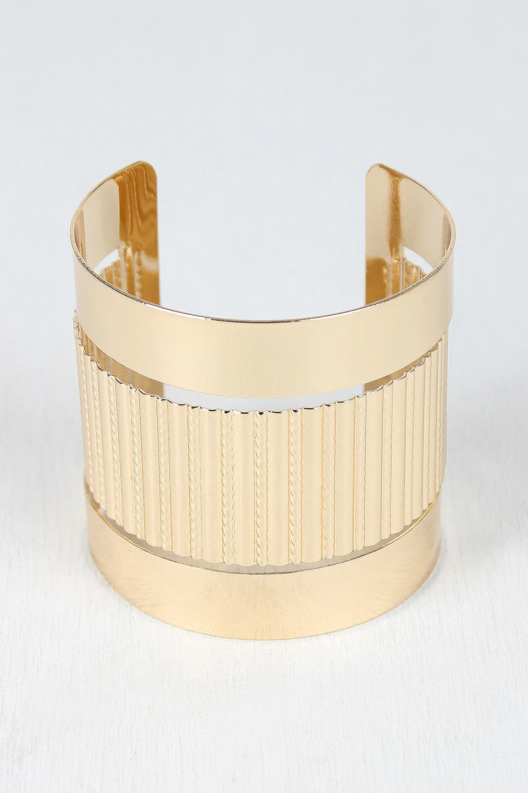 Textured Line Cuff Bracelet