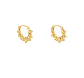 Tiny Twisted Stud Hoop Earrings