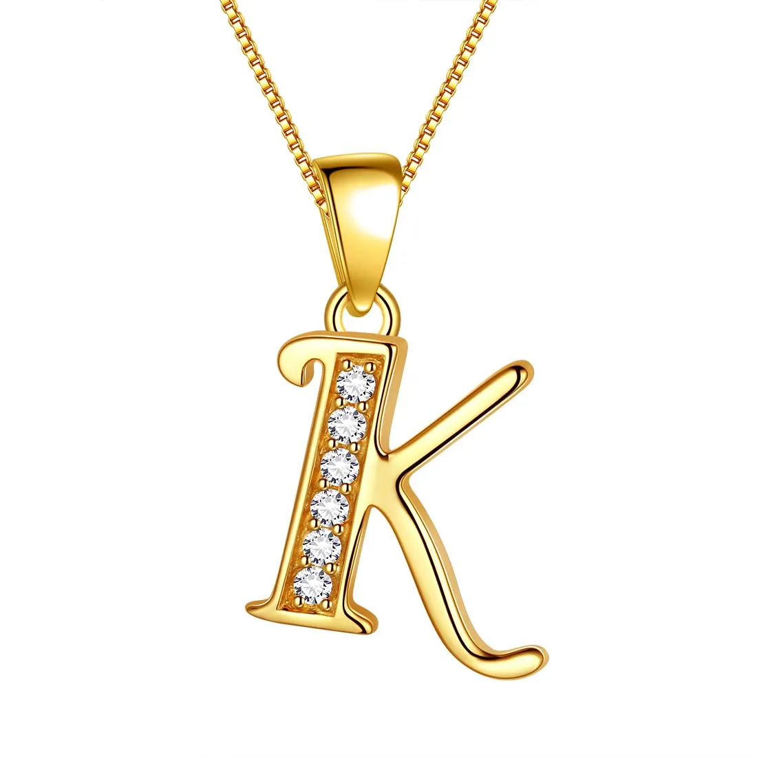 Tokyo Mart Letter K Initial Necklaces Pendant Women Men Name Jewelry Gift 925 Silver