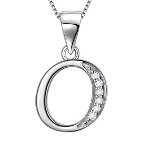 Tokyo Mart Letter O Initial Necklaces Pendant Women Men Name Jewelry Gift 925 Silver