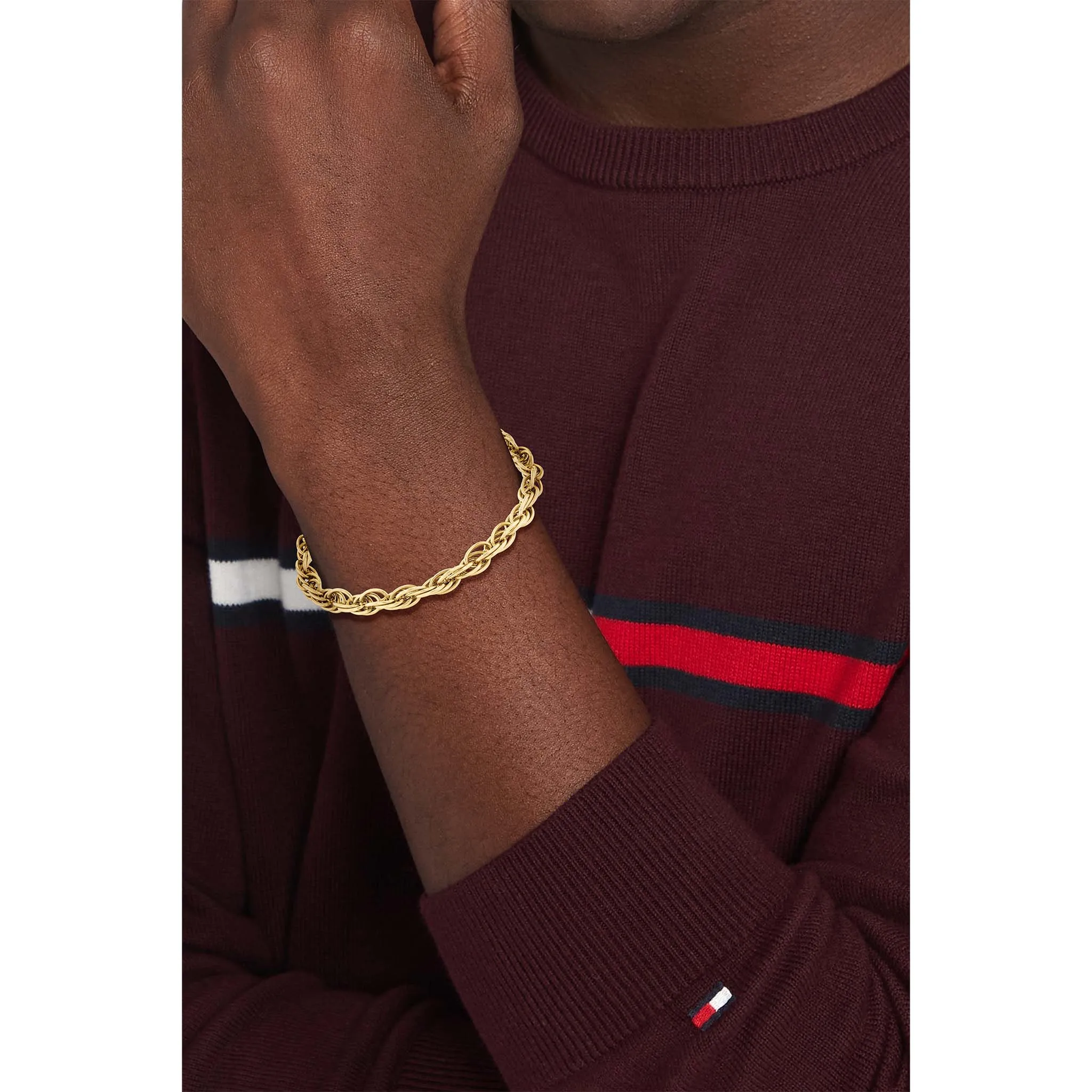 Tommy Hilfiger Jewellery Gold Steel Men's Chain Bracelet - 2790500