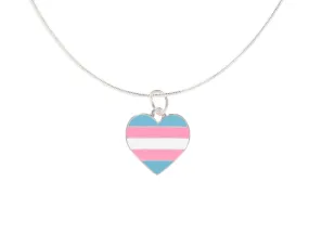 Transgender Flag Heart Necklaces