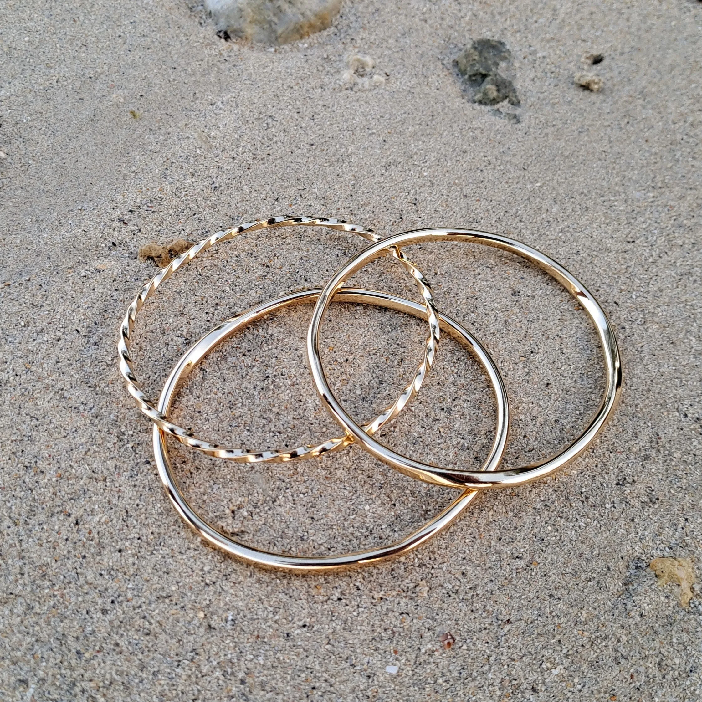 Twist Stacked Bangle Bracelets