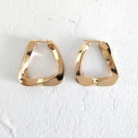 Twisted Triangular Hoop Earring in Two Sizes