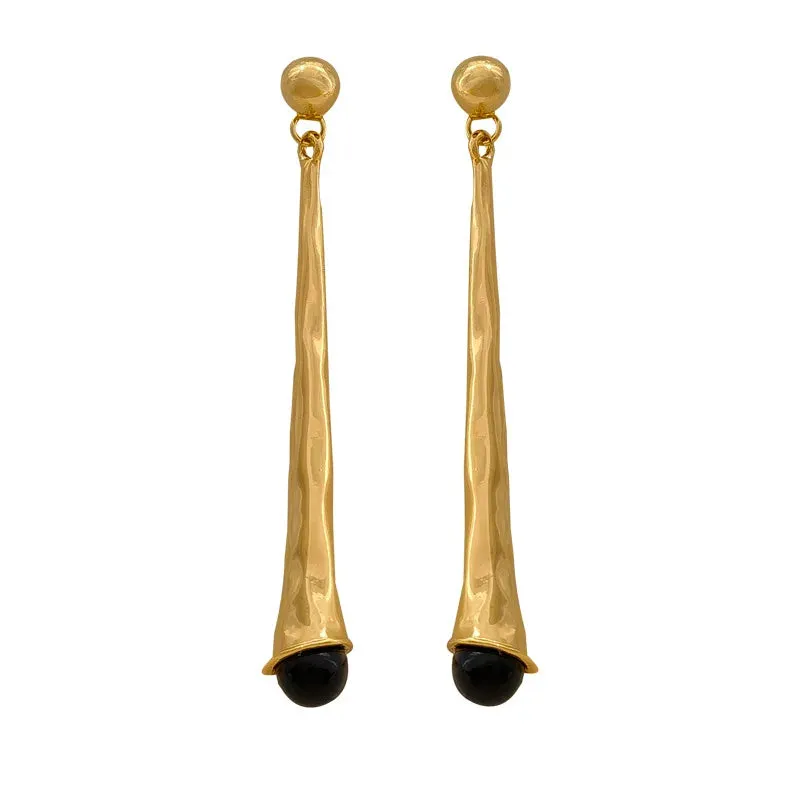 VAIGE Geometric Copper Alloy Long Drop Earrings