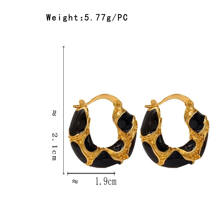 VAIGE Geometric Enamel Hoop Earrings