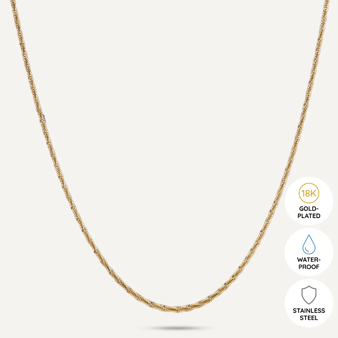 Vibes | Sleek Twisted Chain Necklace | 18K Gold-Plated