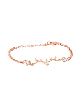 Yellow Chimes Women Crystal Bracelets | Fashion Rose Gold Plated Bracelets | CZ Crystals Bracelet For Woman | Hand Accessories for Women | Birthday Gift for Girls & Women Anniversary Gift for Wife