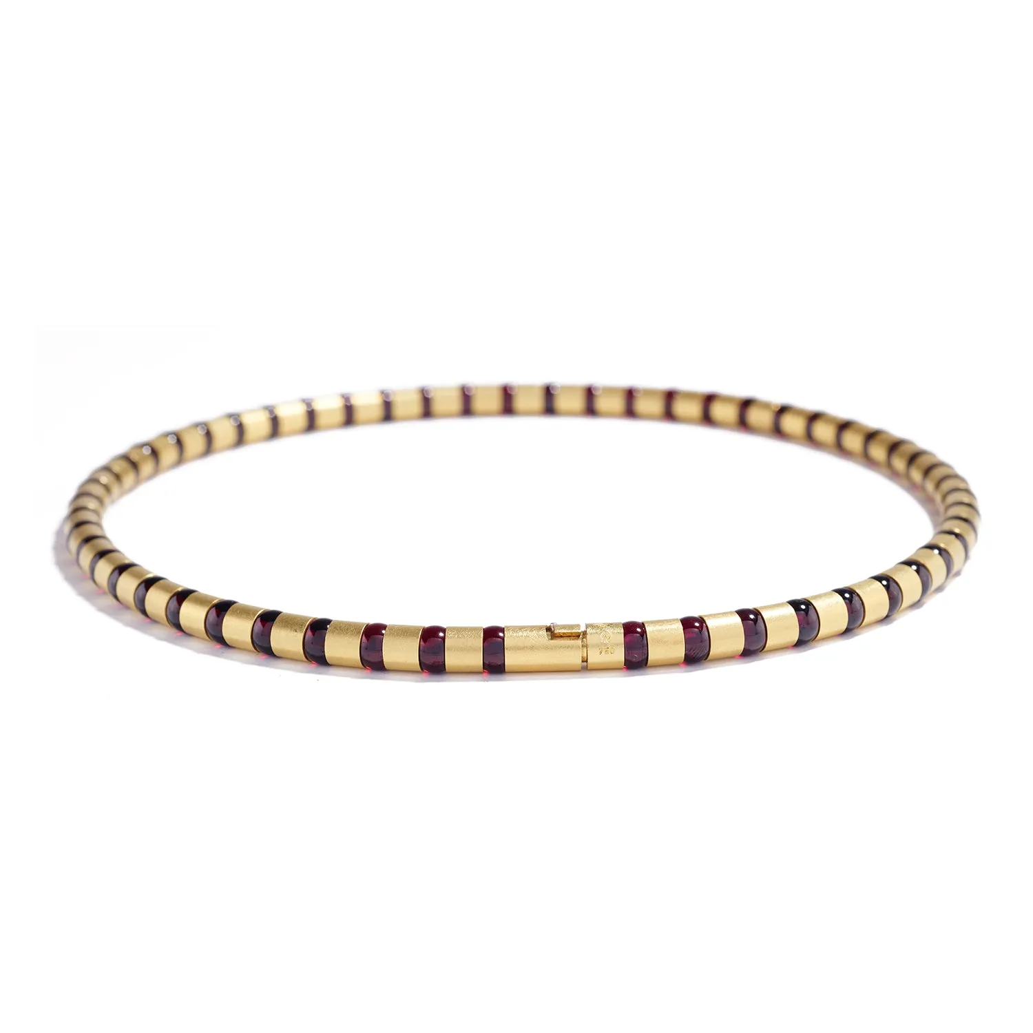 Yellow Gold Collier~8mm Garnet